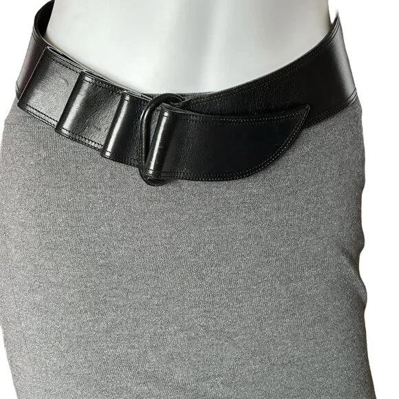 Flawless Claude Montana Black Leather Notched Belt - Picture 7 of 8